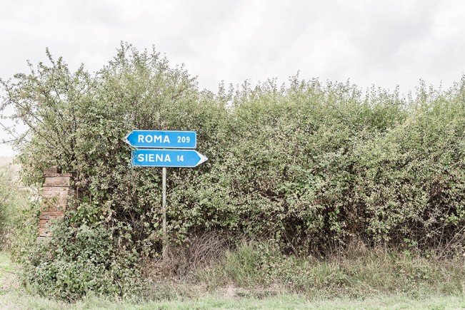 Italy - Road Signs In Tuscany Between Rome and Siena