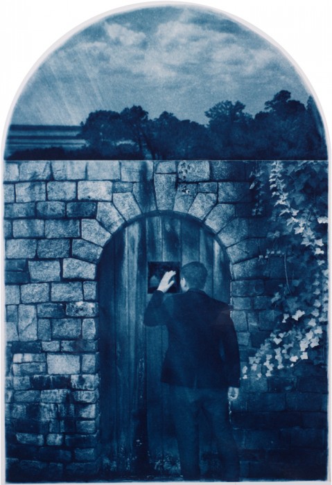 The Unremembered Gate, 2012. Collaged Cyanotype Print with Digital Drawing. 17” x 11.4”. Limited edition of 12.