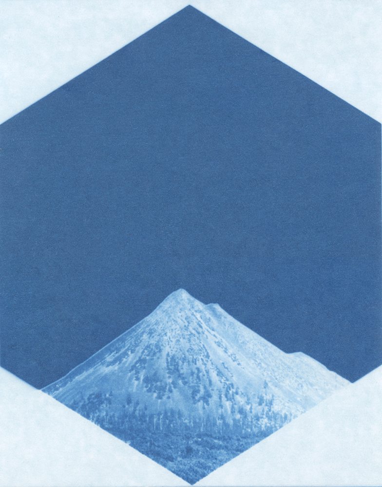 untitled framed mountain cyanotype 4x5 2016
