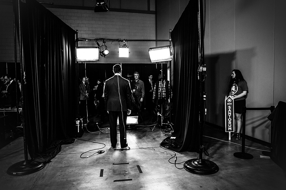 Political Theatre by Mark Peterson Rick Santorum at the FOX Business Republican Presidential Primary Debate at the North Charleston Coliseum and Performing Arts Center in North Charleston, SC, January 14, 2016.