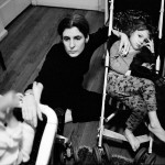 Anna, Helena, Laura, strollers, New York 1998