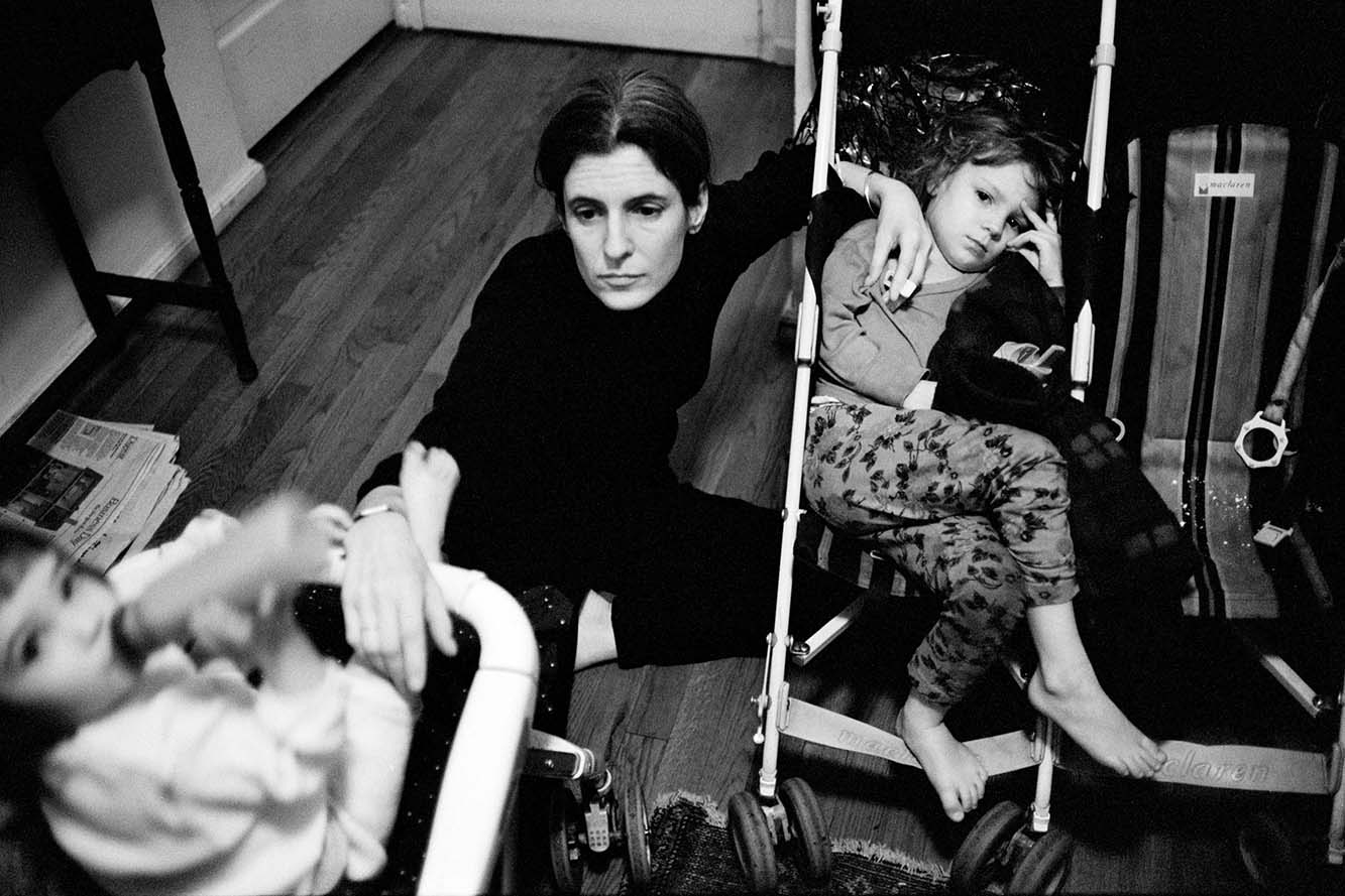 Anna, Helena, Laura, strollers, New York 1998