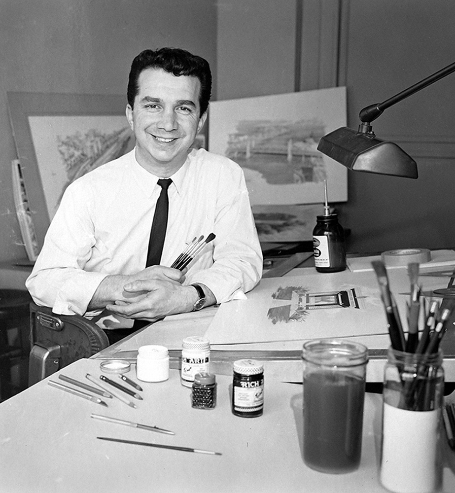 Gene in his office at work 1957