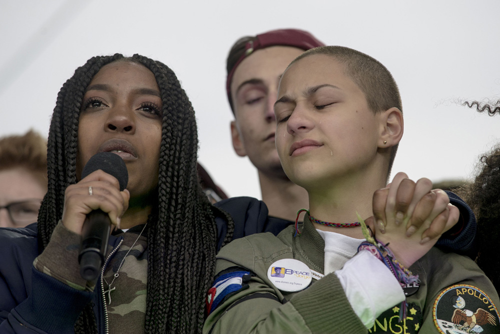 3/24/18,  Washington, D.C.  The Never Again students gather on stage for the finale of the March for Our Lives Rally in Washington, D.C. on March 24, 2018.  Gabriella Demczuk / TIME