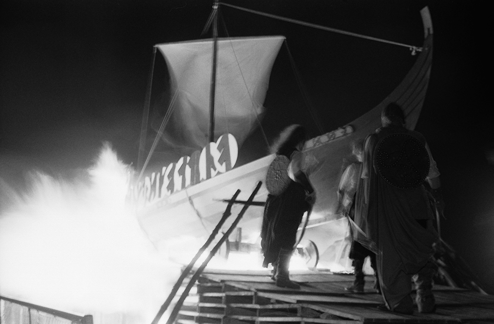 New Year’s 1999, Edinburgh, Scotland Ceremonial Burning of Viking Longboat, Calton Hill