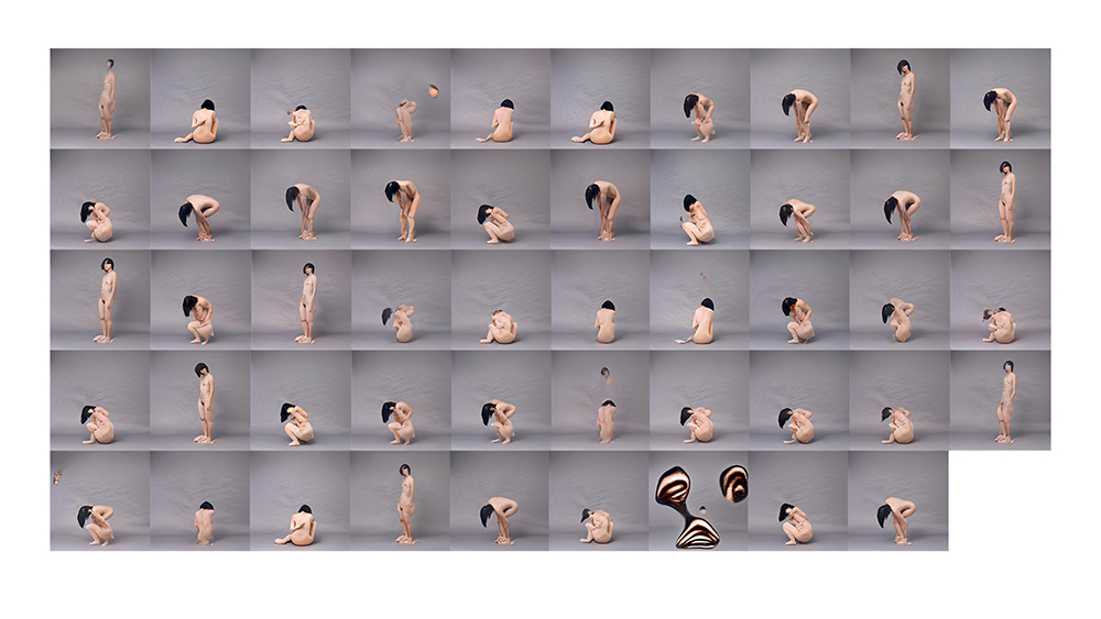 Images generated by a GAN based on a performance of psychological breakdown by the artist.