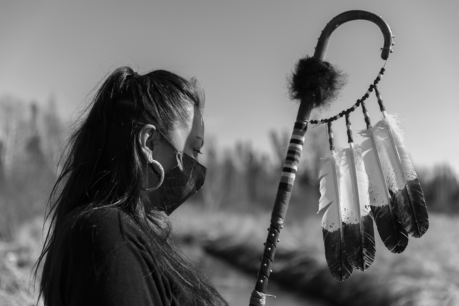Sasha Beaulieu during a World Water Day rally at the headwaters of the Mississippi River in Northern Minnesota on March 22nd, 2021.