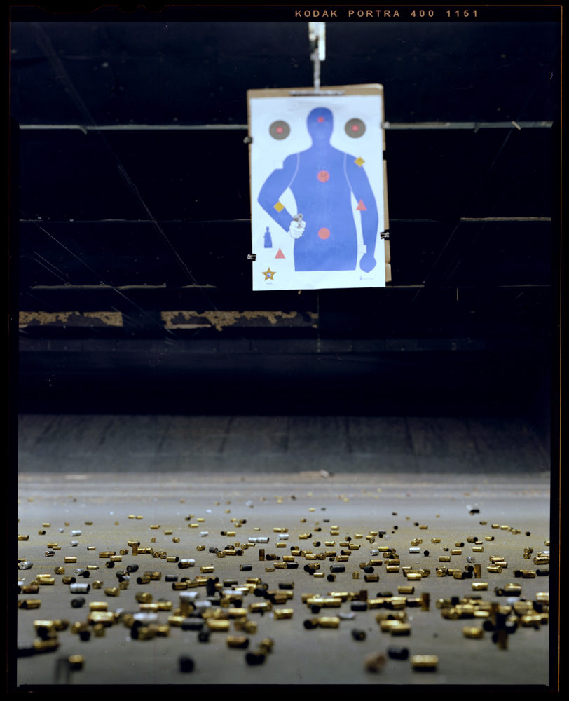Shells on a gun range floor.