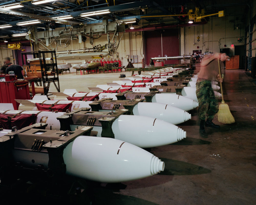 B83 nuclear gravity bombs in Weapons Storage Area,  Barksdale Air Force Base, Louisiana.  With a  yield of one megaton, these are currently the most powerful weapons in the US arsenal.