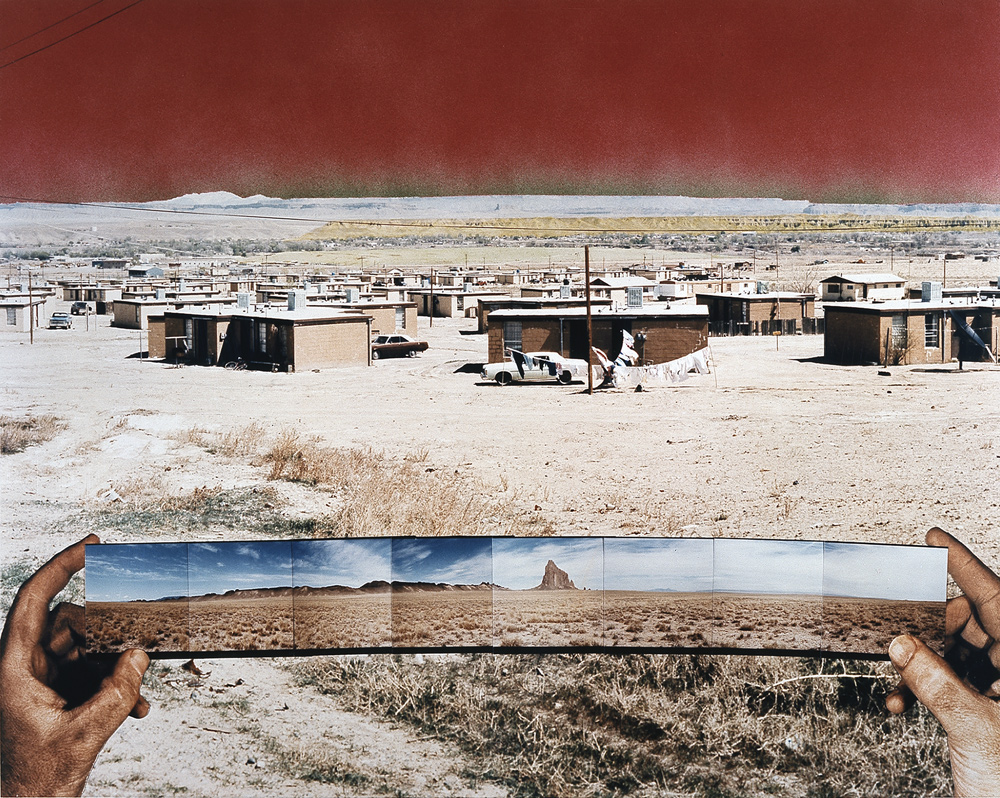 8_Bida Hi':Opposite Views; Northeast-Navaho Tract Homes and Uranium Tailings, Southwest Shiprock, New Mexico, 1990 & 1993