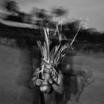 VALE DO JAVARI, BRAZIL - AUGUST 12, 2021: Kanamari men performe the ancient Hai Hai cerimony in Sao Luis village in Vale do Javari. Contacted in the first half of the 20th century, possibly by rubber tappers or other explorers of the territory's resources, for decades the Kanamari managed to maintain an extraordinary resistance to external influences and persecution. They preserve their language, their ceremonies and their material, immaterial and spiritual culture.