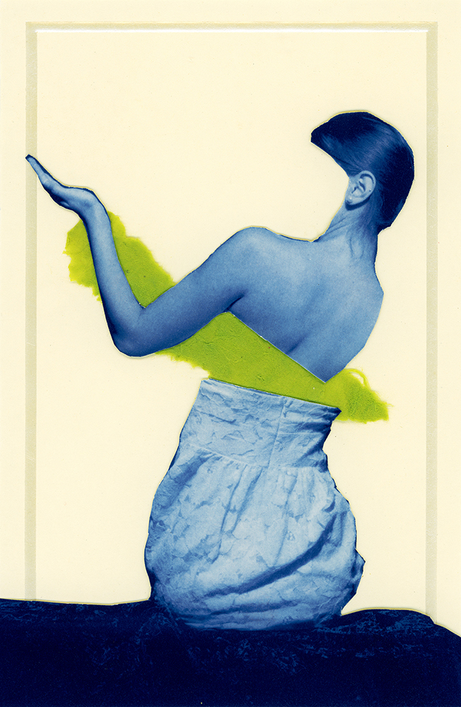©Hillary McCullough, Assembled Futility I, Cyanotype & handmade paper collage, 2025