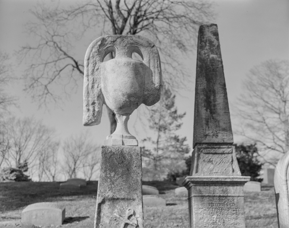 Photograph of cemetery headstones
